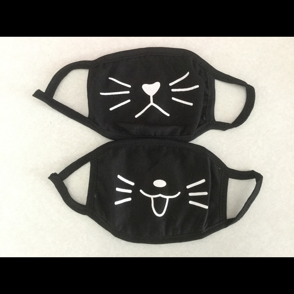 2 Cute Black Face Masks